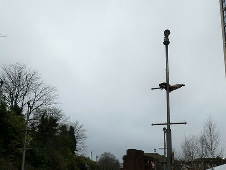 Steel CCTV pole with camera at the top